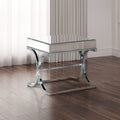 Contemporary Chrome Metal Square End Table I9360