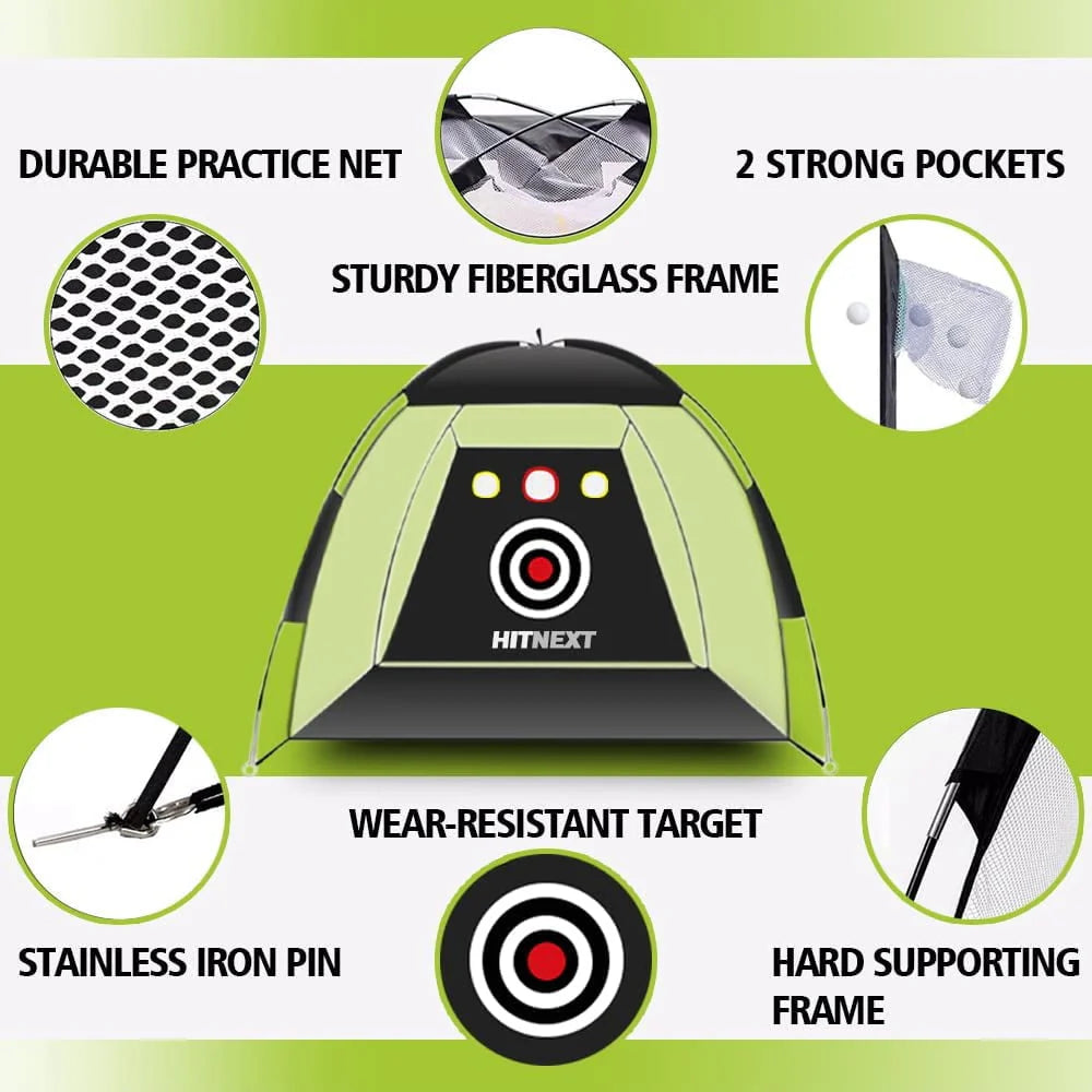 Golf Practice Net with Turf and Target Pockets U43969