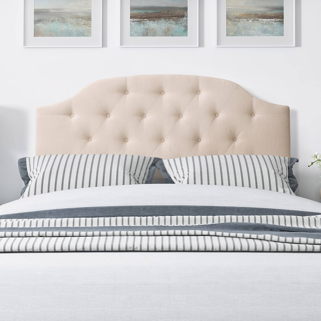 Tufted Light Gray Fabric Headboard W303