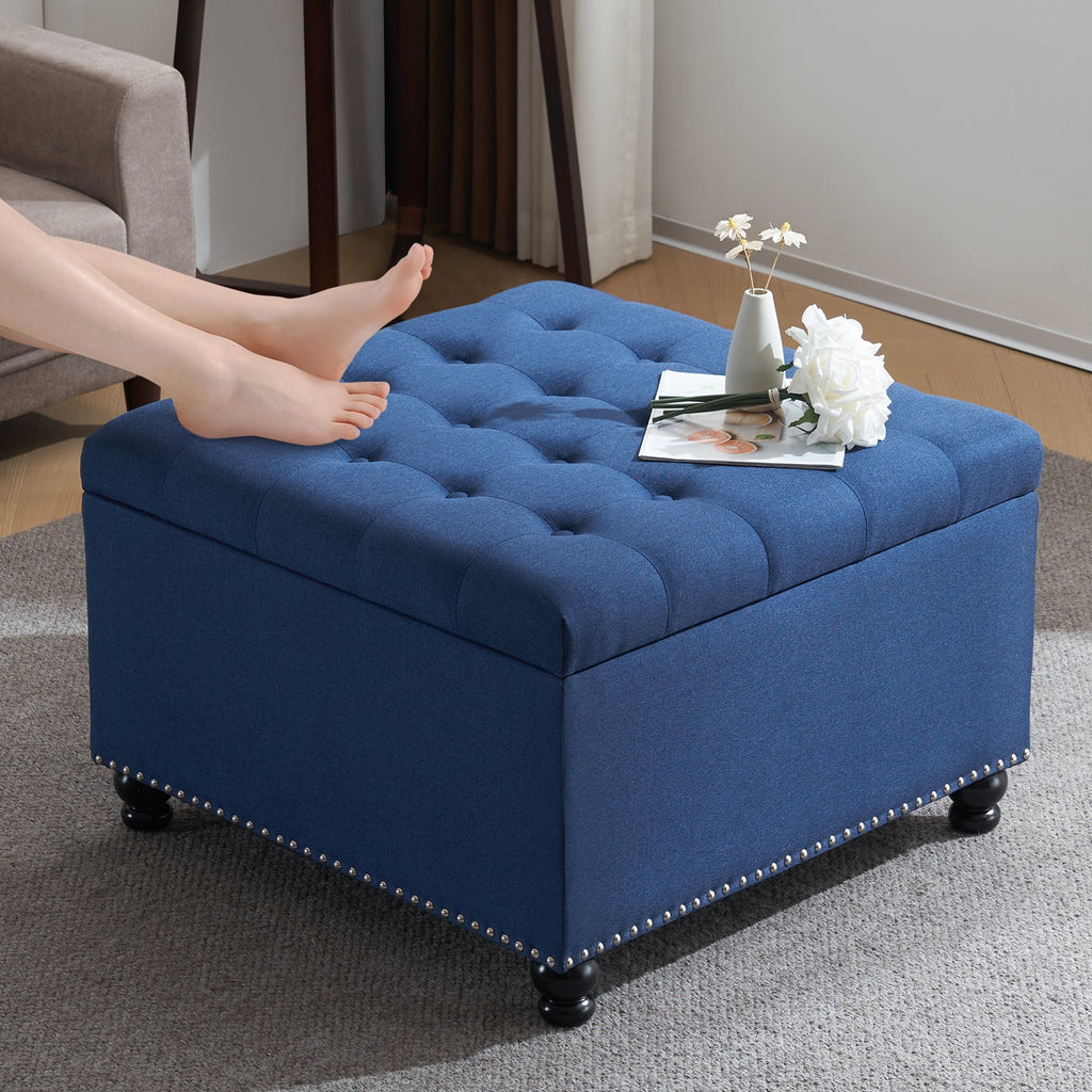 Large Upholstered Storage Ottoman P472