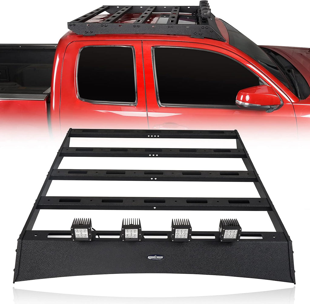 Roof Rack Cargo Carrier Crossbars Basket with LED Lights for Toyota Tacoma 05-22 Access Cab 2nd 3rd Gen Pickup Truck S31924