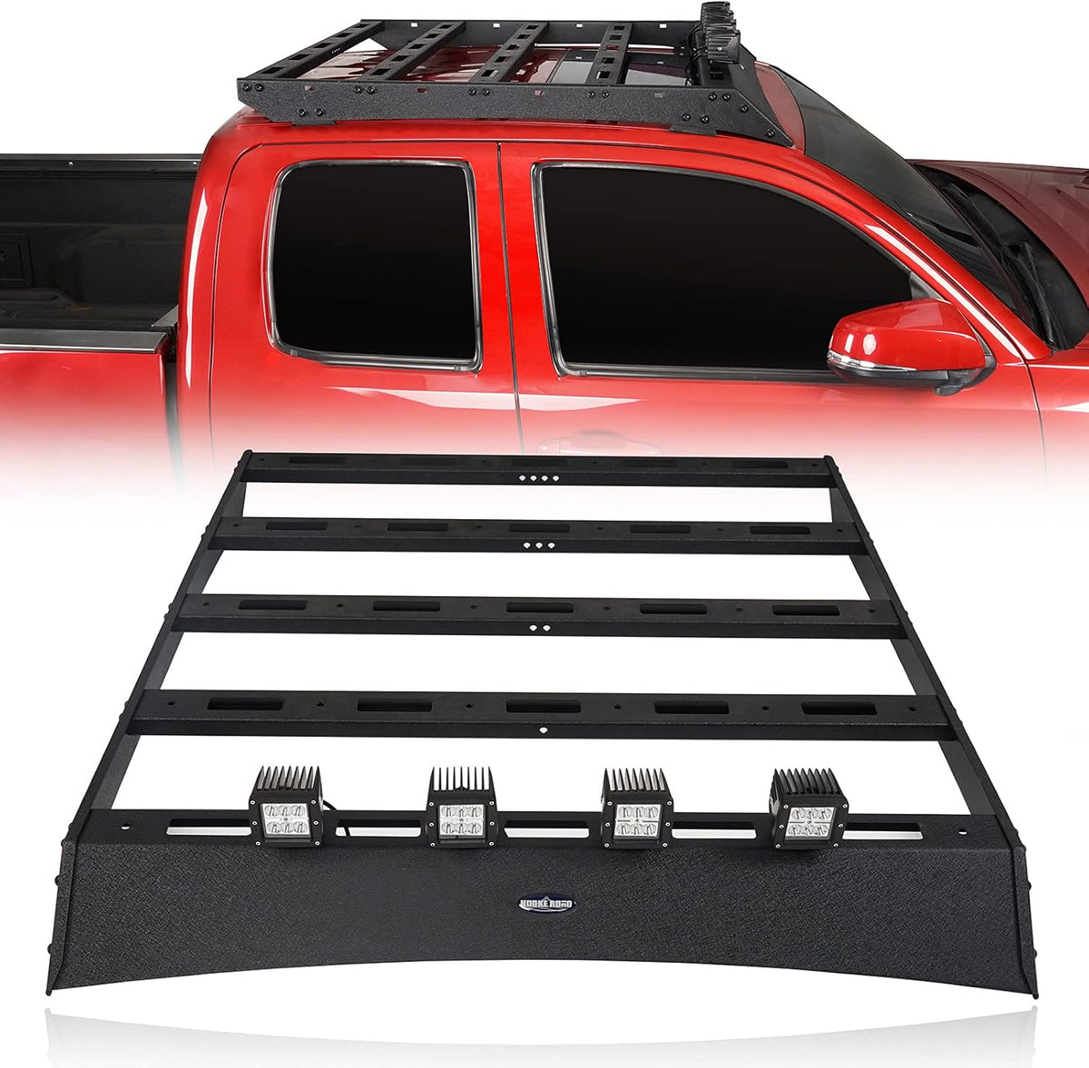 Roof Rack Cargo Carrier Crossbars Basket with LED Lights for Toyota Tacoma 05-22 Access Cab 2nd 3rd Gen Pickup Truck S31924