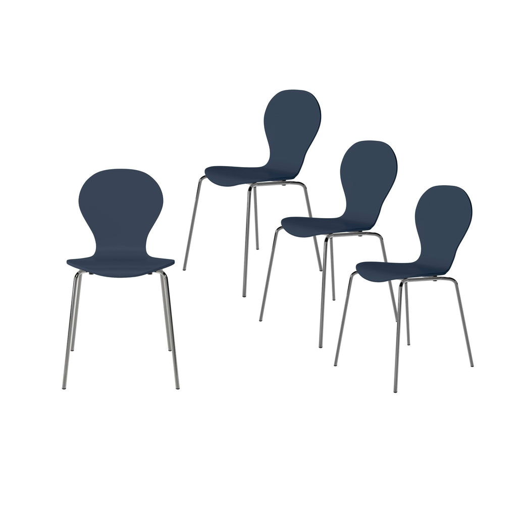 Blue Armless Dining Chair Set of 4 X414