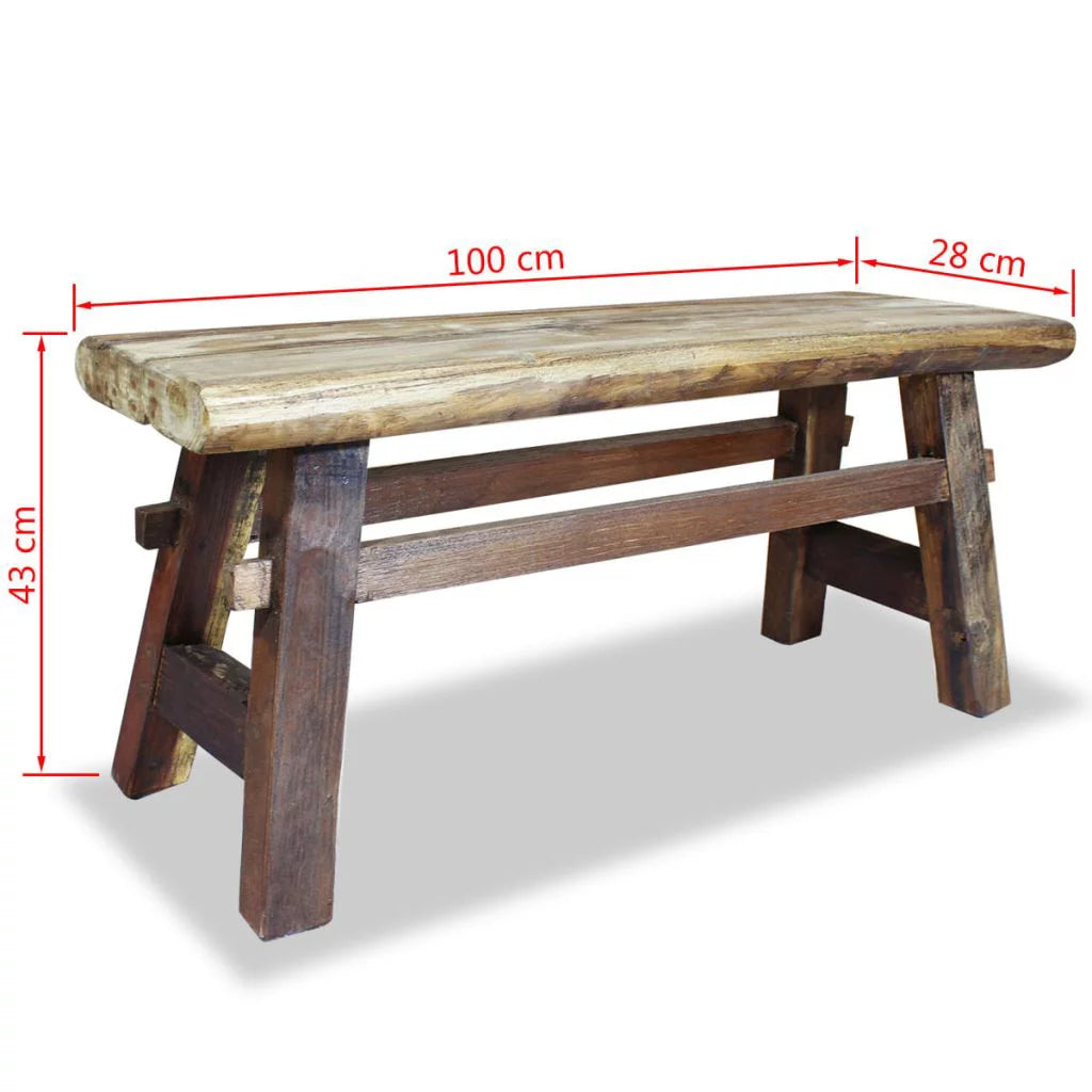 Handmade Solid Reclaimed Wood Bench Y6782