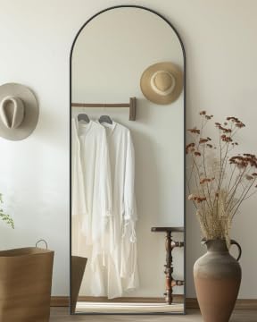 Arched Full Length Mirror 76"x34" Black R731224