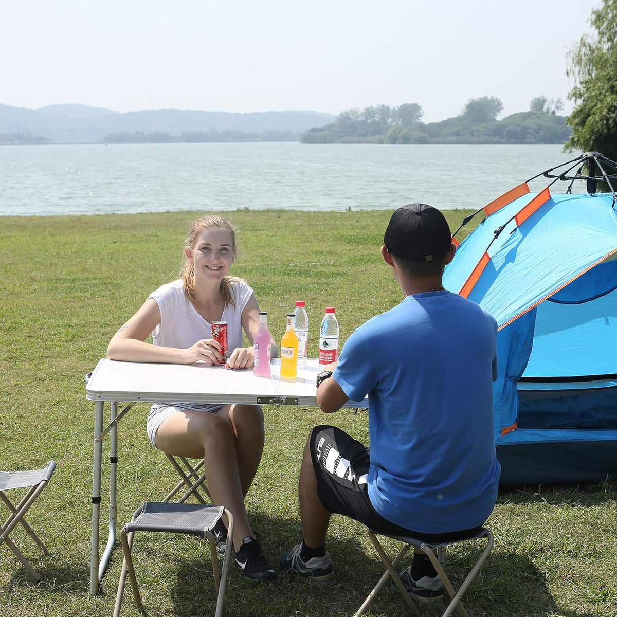 Folding Camping Table, 3ft Portable Aluminum Outdoor Table C46805