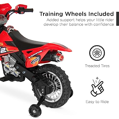 6V Kids Ride On Motorcycle with Training Wheels Black Q228