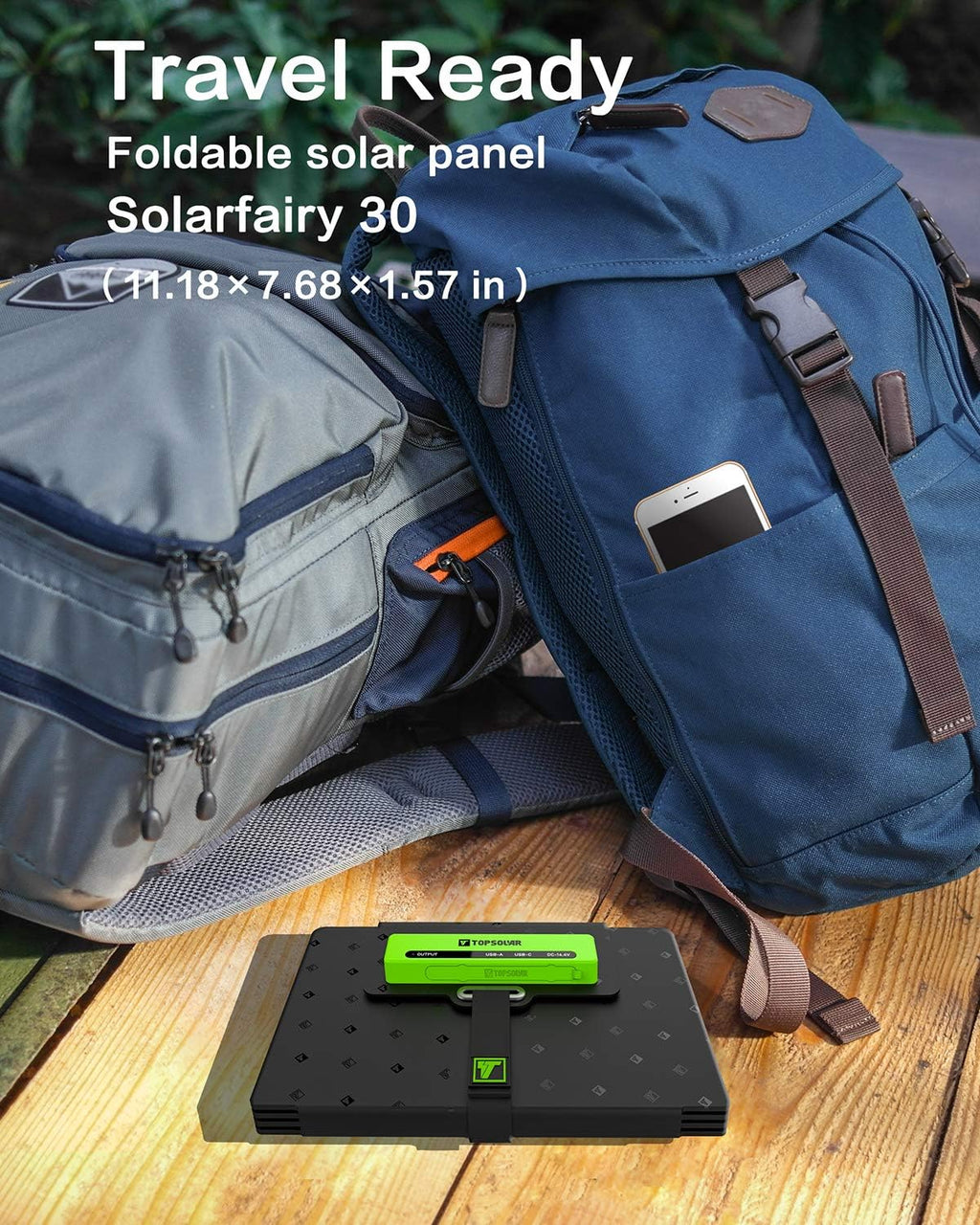 30W Foldable Solar Panel Battery Charger Kit H674964