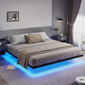 Queen Size Black Metal Platform Bed Frame with LED Lights E622