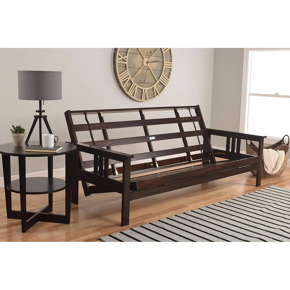 Espresso Finish Futon Frame with Saddle Mattress G880487