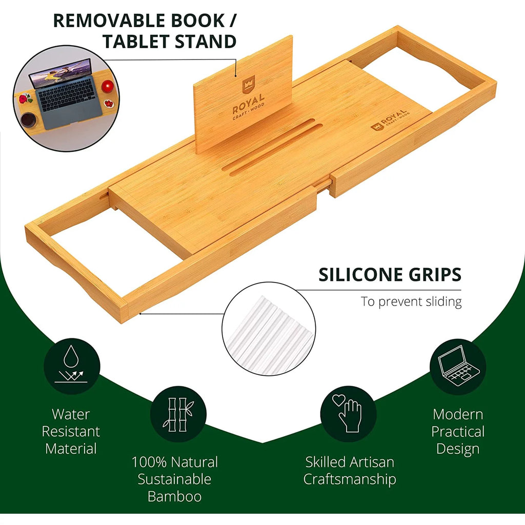 Natural Bamboo Bathtub Caddy C804154