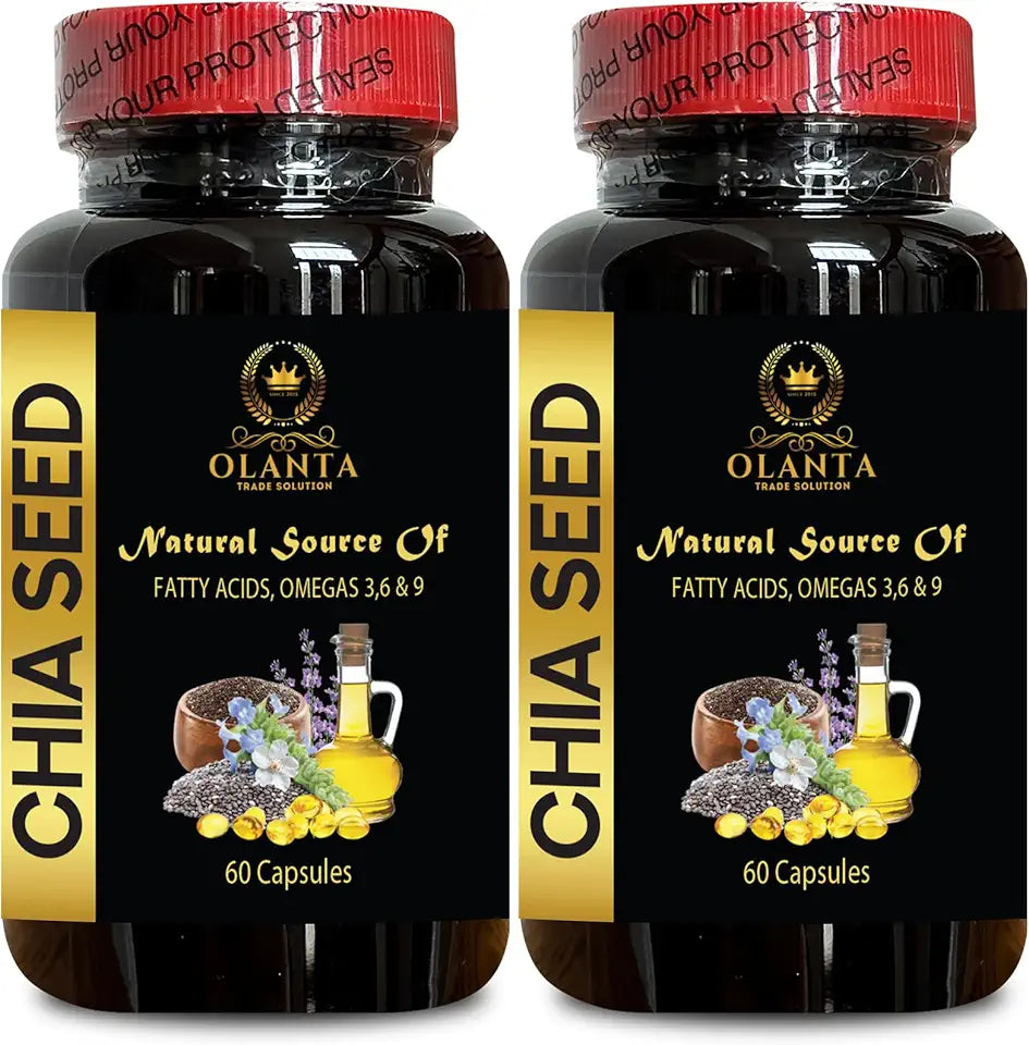 Chia Seed Extract Capsules Omega-3 Fiber Protein 120 Capsules H528