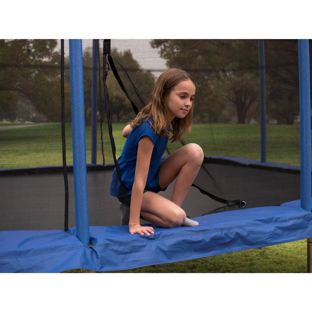 Blue Rectangular Trampoline with Safety Net Siding A253171