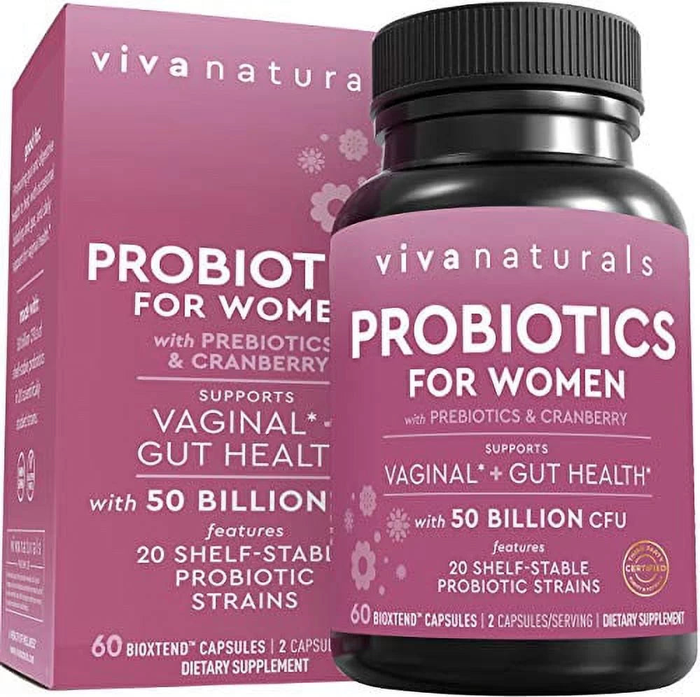 50 Billion CFU 20 Strains Probiotic Supplement with Prebiotic and Cranberry, 60 Capsules A4301