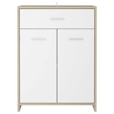 White Sonoma Oak Chipboard Bathroom Cabinet P17645