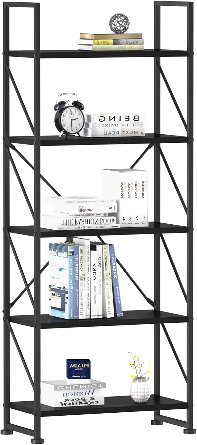 5 Tiers Black Bookshelf X4264