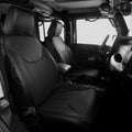 PU Leather Car Seat Covers for Wrangler JK 4 Door, Black Red B9737