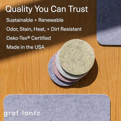 4" x 4" x 5 mm 4 Coaster Set 100% Merino Wool Felt Coasters P52898