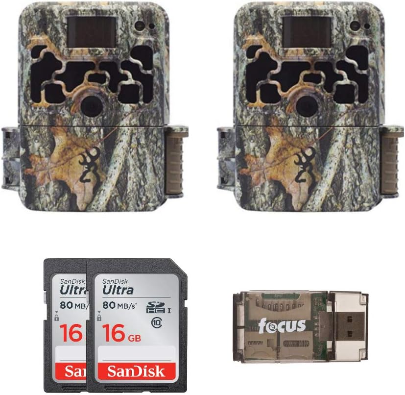 Two Trail Cameras 16MP Game Cameras with 2 16GB Cards and USB Card Reader J713508
