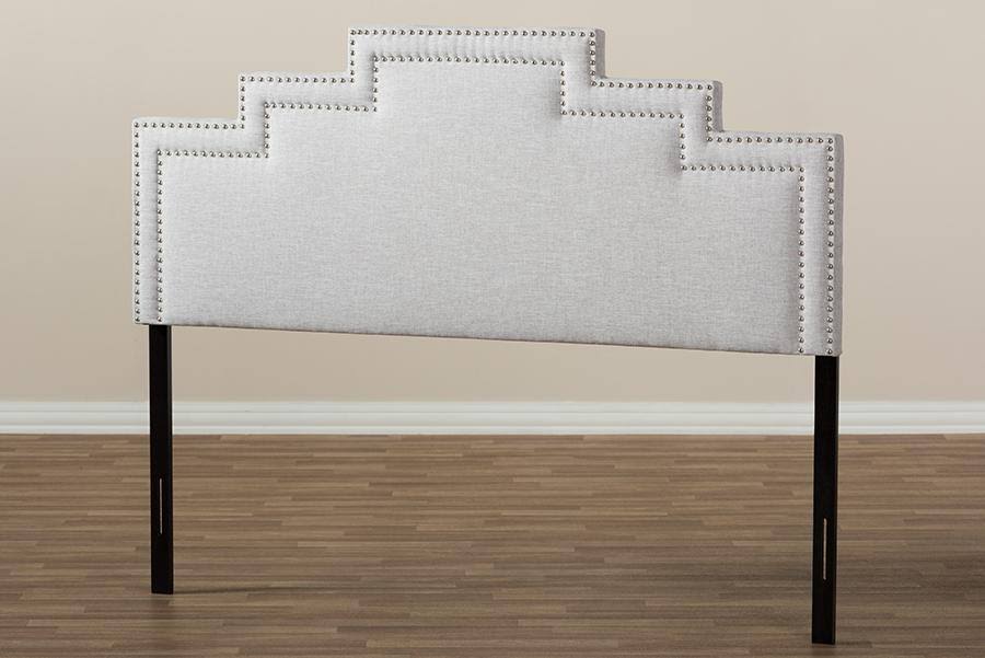 Greyish Beige Fabric King Size Headboard Q511