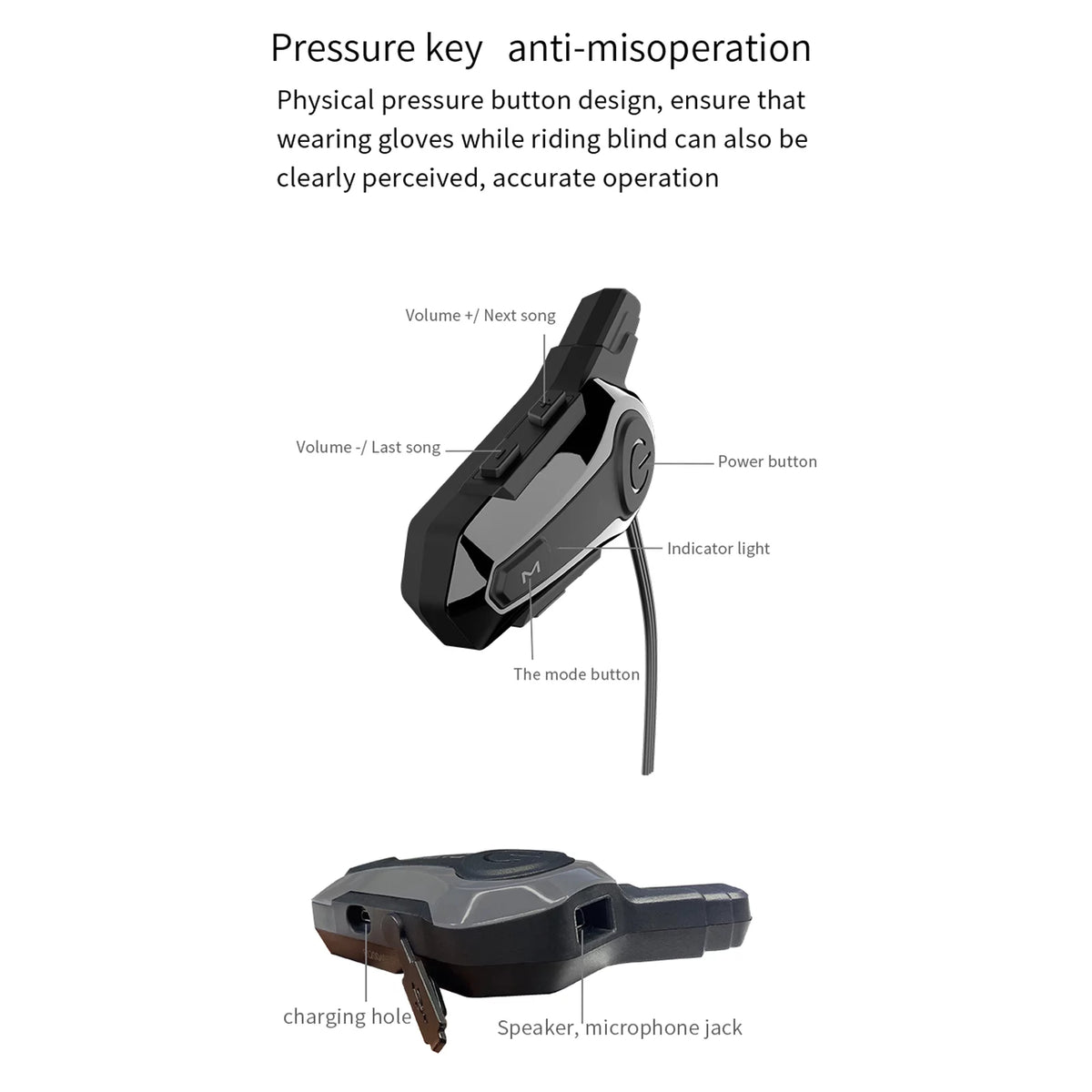 Motorcycle Helmet BT Headset Waterproof Communication System X501