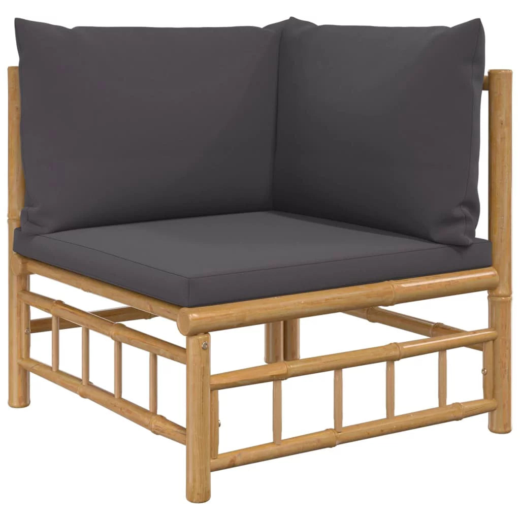 7 Piece Patio Set with Dark Gray Cushions T542