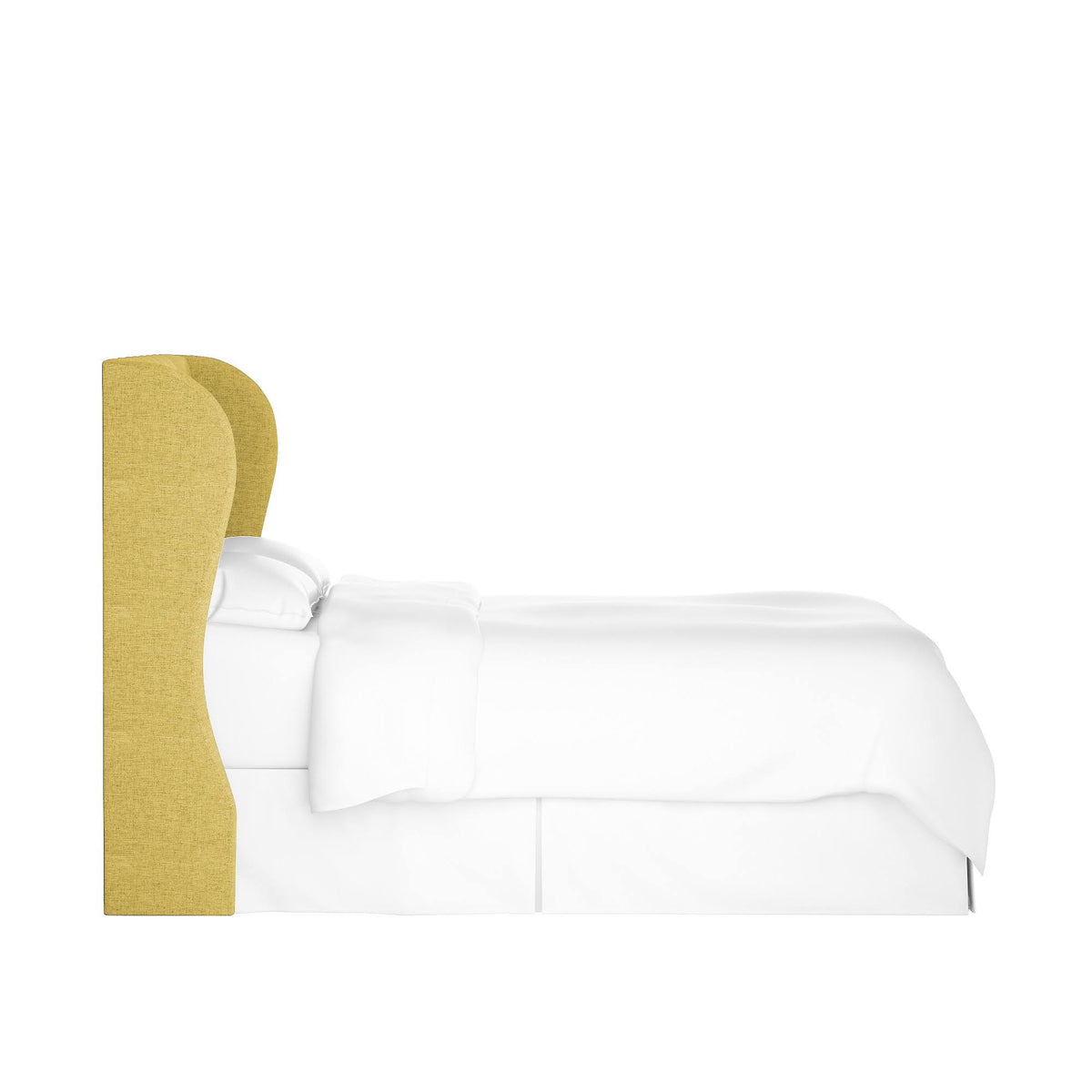 Golden Yellow Linen Tufted Wingback Headboard A217163