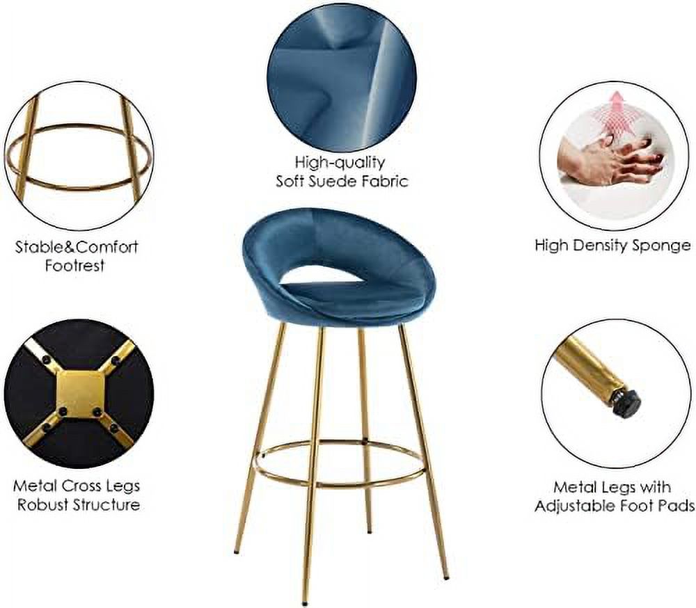 30" Velvet Stools with Gold Metal Legs N236041