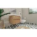 30x22 Wall-Mounted Single Bathroom Vanity Set New England Oak S4378