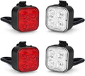 Rechargeable Bike Light Set, LED Bicycle Lights Front and Rear, 4 Light Mode, IPX4 Waterproof, 2 Pack Black J23338