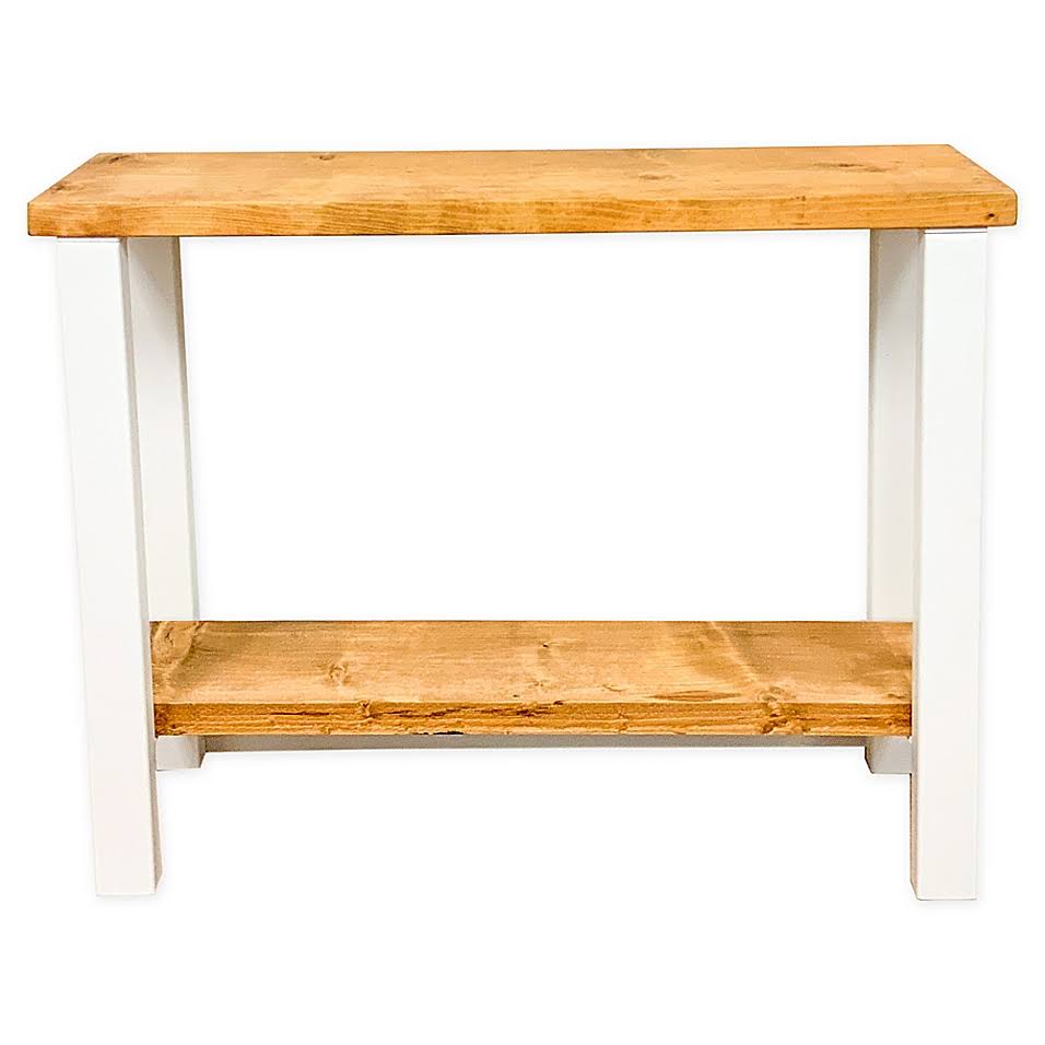 Industrial Metal Leg and Solid Wood Console Table P6801