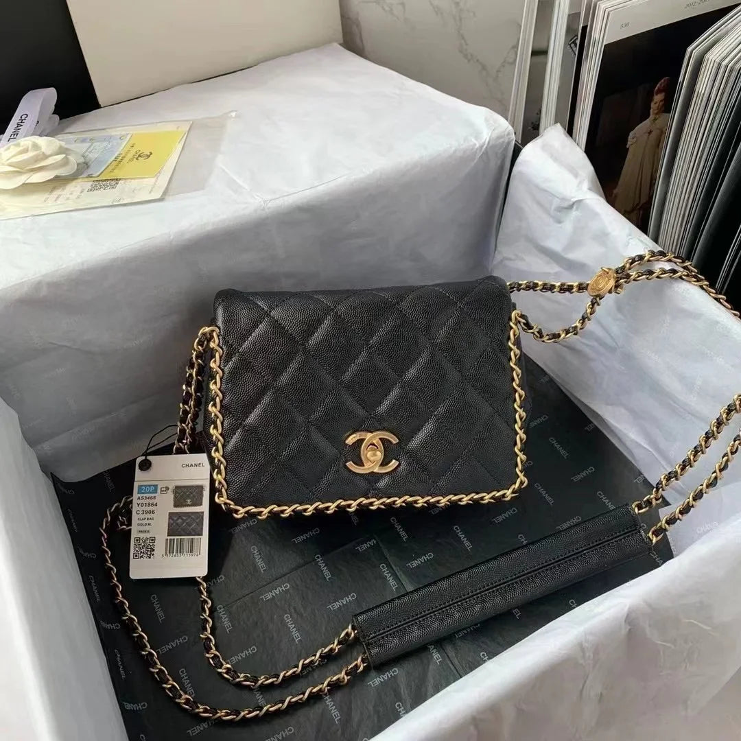 Black Chain Flap Bag O248533