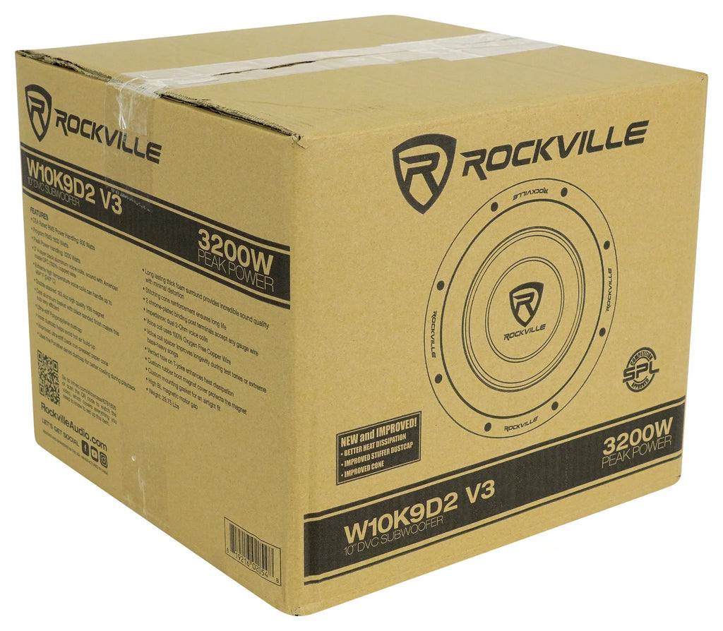 10" 6400 Watt Car Subwoofers with Mono Amplifier and Copper Amp Kit I4015
