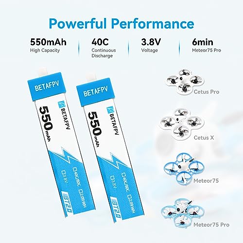 4pcs 550mAh 1S 3.8V Lipo Battery with BT2.0 Connector R1016