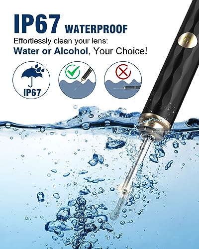Ear Wax Removal Camera, 1296P HD, 8pcs Ear Set, Wireless WiFi Otoscope, 6 Lights, Rechargeable Earwax Removal Tool Kit (Black) B29906