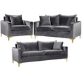 Gray Velvet 3-Piece Sofa Set P555