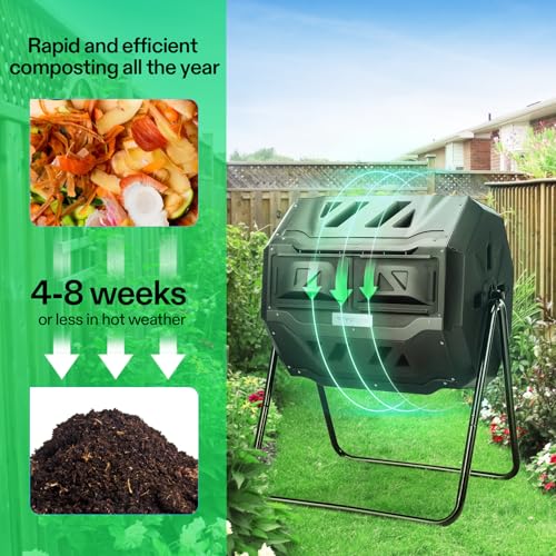 43 Gallon Black Outdoor Tumbling Composter J914