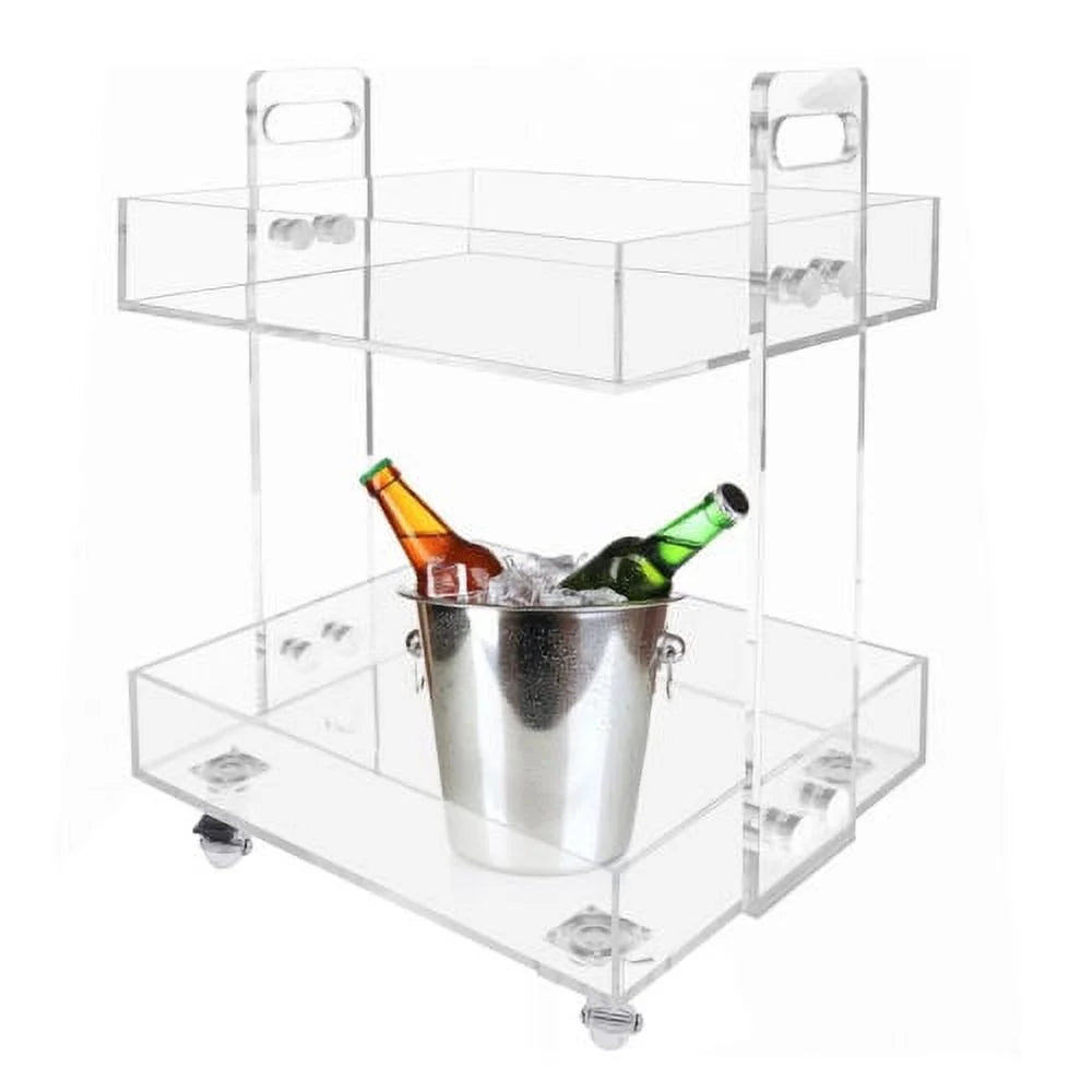 Acrylic Nightstand with 4 Wheels H8759