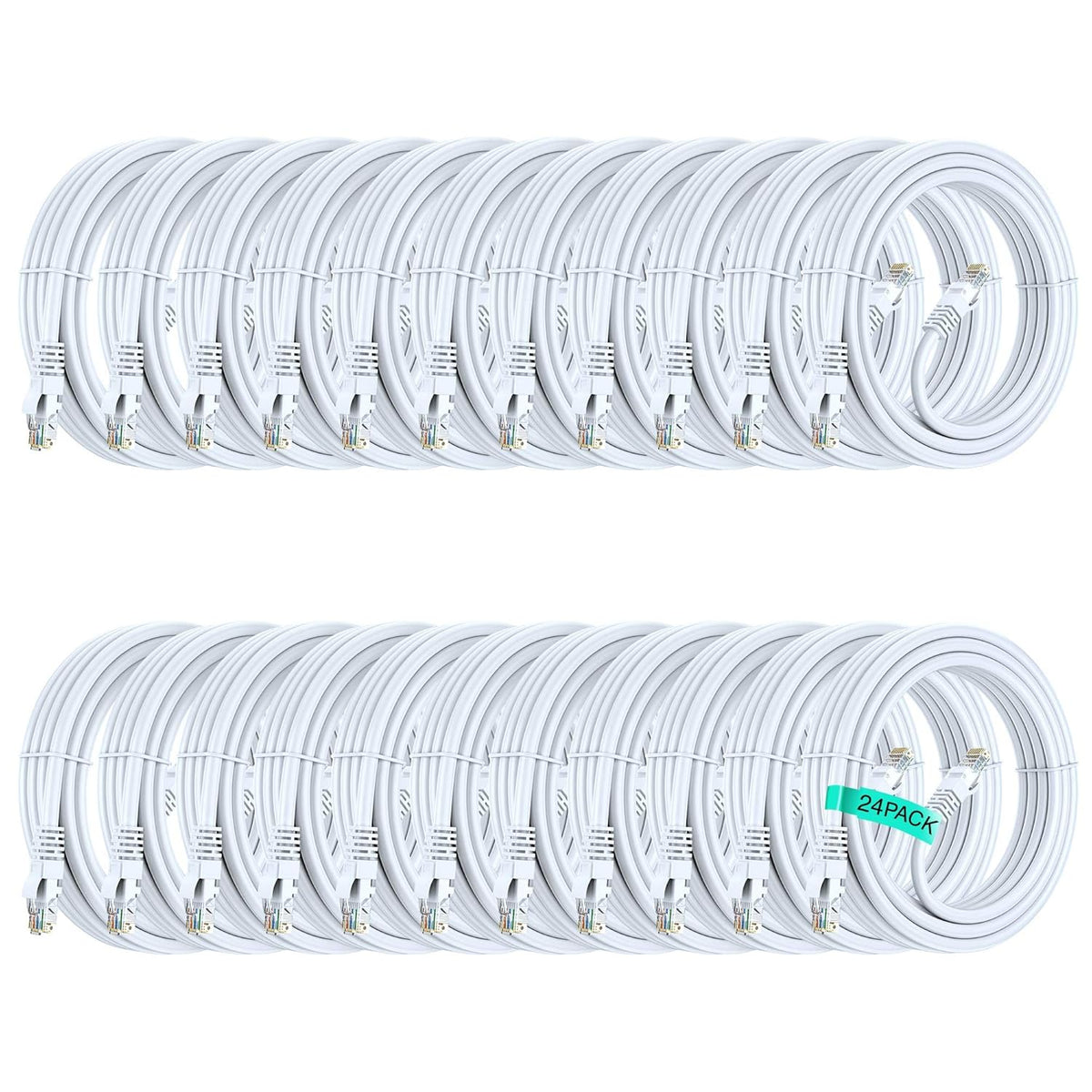 15 ft Cat 6 White Ethernet Cable (24 Pack) G357