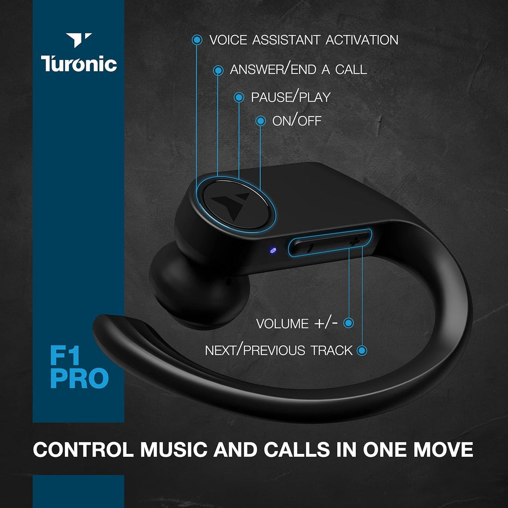 Black Pack of 2 Wireless Earbuds with Charging Case V664