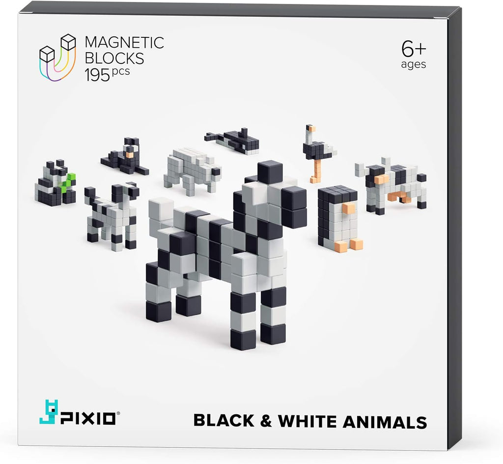 Black & White Animals Magnetic Blocks Set 195pcs J39549