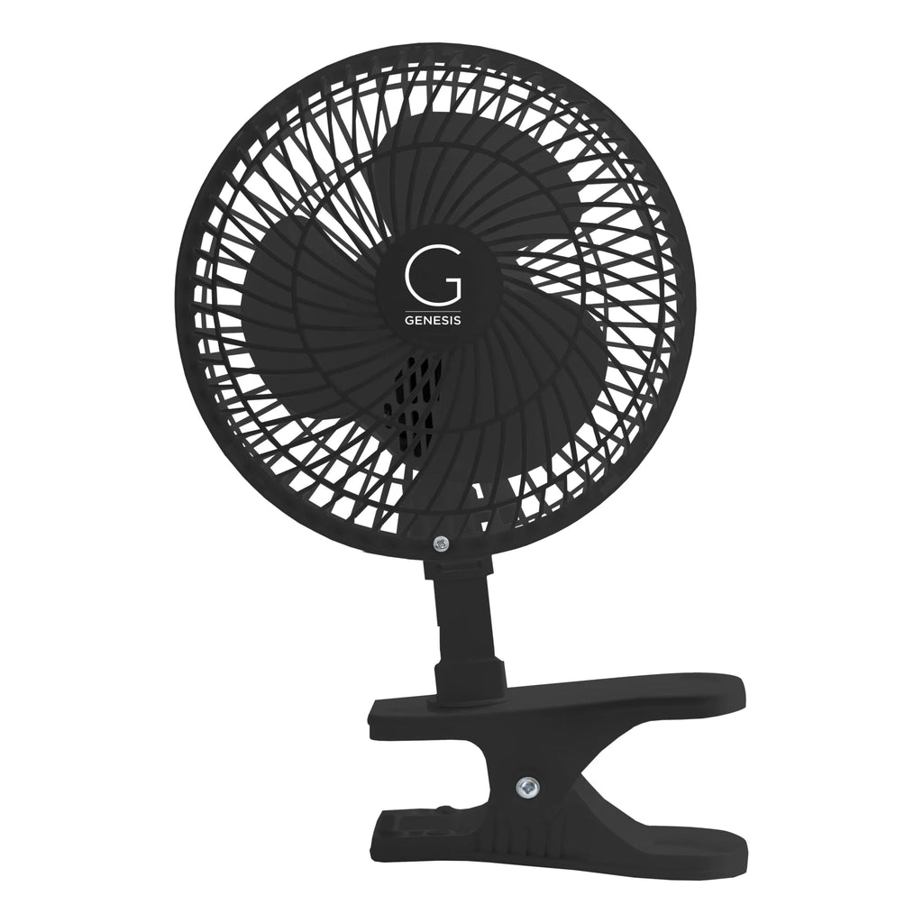 6-Inch Clip-On Fan, Convertible Table-Top & Clip Fan, Adjustable Head, Two Speeds, Black G509
