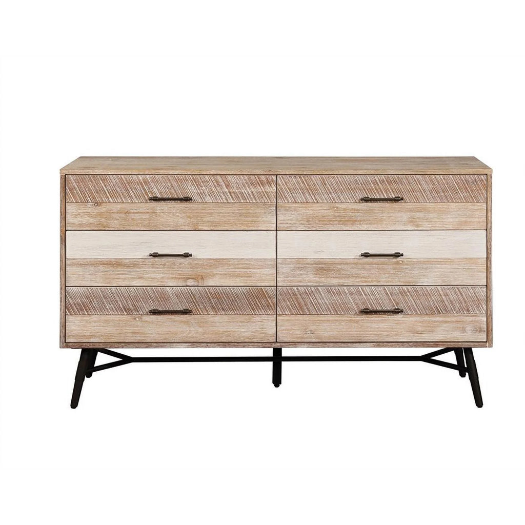 6 Drawer Farmhouse Wood Dresser W175884