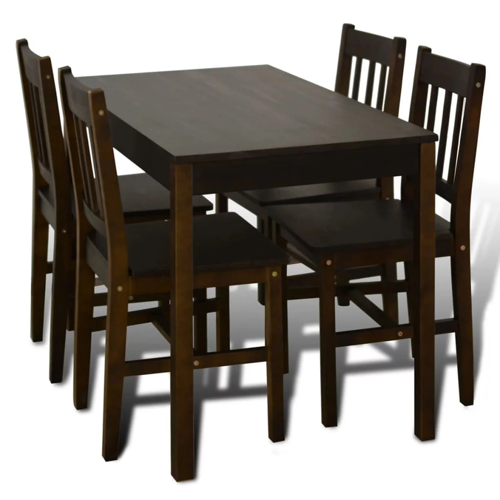 5 Piece Wooden Dining Set with 4 Chairs E153