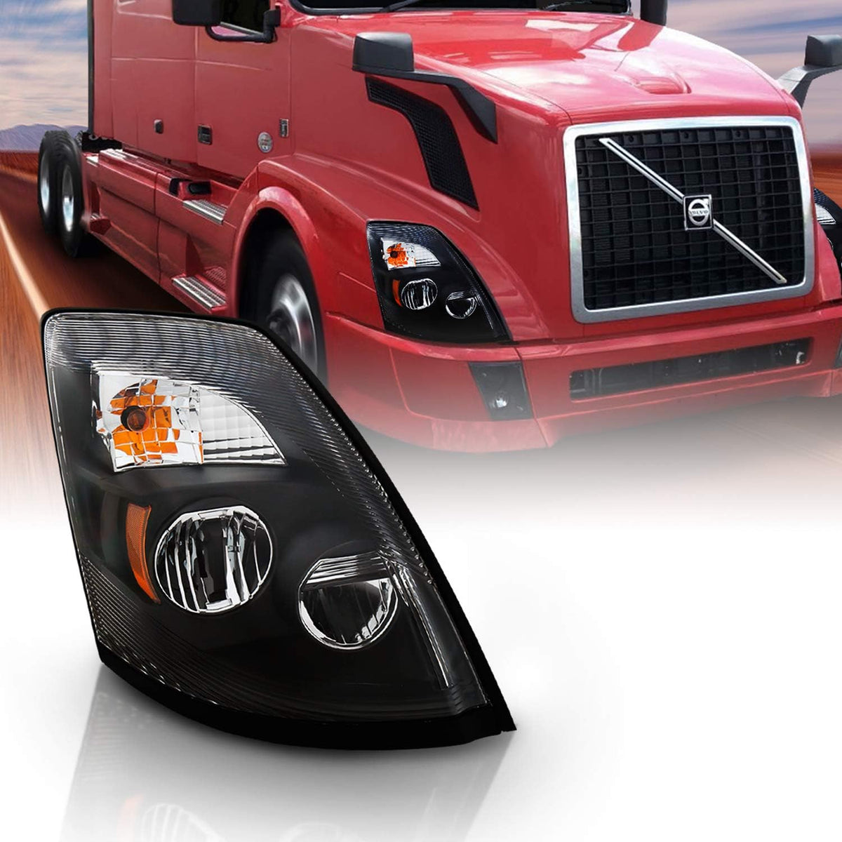 Chrome LED High Low Beam Replacement Headlights V1162