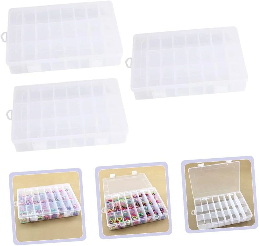 12 Pcs Clear Plastic Storage Box with Compartments G86201