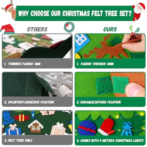 Felt Christmas Tree with 34 Ornaments O465792