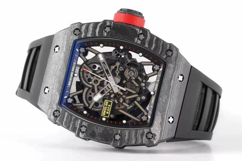 Black Bezel Red Markers Black Rubber Strap S840292