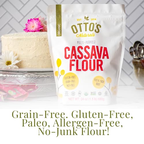 Certified Organic Cassava Flour, Gluten Free and Grain-Free Flour (1.5 Pounds) R11889