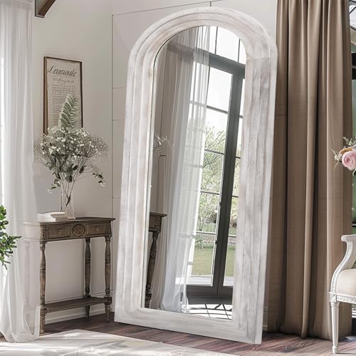 Arched Full Length Mirror with Solid Wood Frame Y914